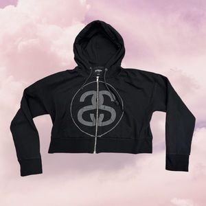 STUSSY cropped jacket zip up hoodie 
Perfect condition 
Size medium 

#grunge
